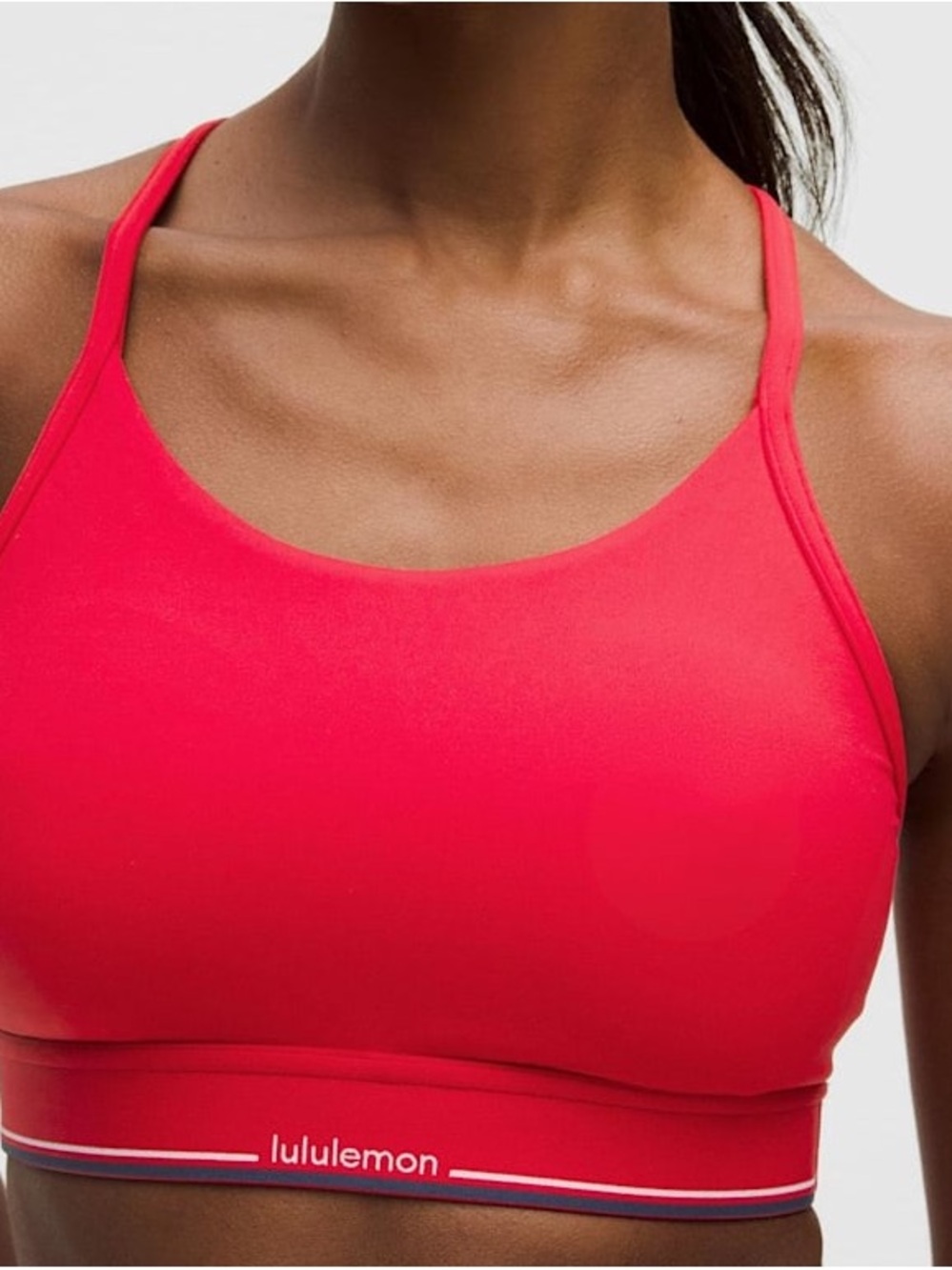 lululemon athletica flow y mid-support Red Thin-Strap Sports
